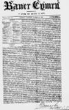 Baner ac Amserau Cymru Wednesday 24 March 1858 Page 1