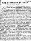 Caledonian Mercury Thu 12 Aug 1742 Page 1