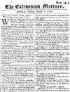 Caledonian Mercury Tue 17 Aug 1742 Page 1