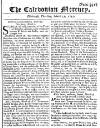 Caledonian Mercury Thu 31 Mar 1743 Page 1