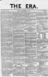 The Era Sunday 22 September 1850 Page 1
