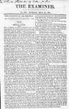 The Examiner Sunday 27 May 1821 Page 1