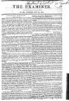 The Examiner Sunday 28 January 1827 Page 1