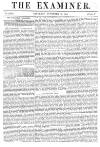 The Examiner Saturday 13 November 1852 Page 1