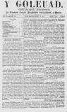 Y Goleuad Saturday 31 August 1872 Page 1