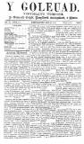 Y Goleuad Saturday 14 September 1872 Page 1