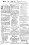 Ipswich Journal Sat 11 Nov 1749 Page 1