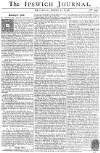 Ipswich Journal Saturday 07 January 1758 Page 1