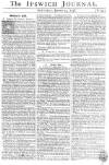 Ipswich Journal Saturday 14 January 1758 Page 1