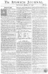 Ipswich Journal Saturday 28 January 1758 Page 1