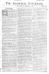 Ipswich Journal Saturday 15 August 1761 Page 1