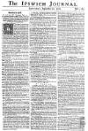 Ipswich Journal Saturday 26 September 1761 Page 1