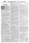 Ipswich Journal Saturday 07 November 1761 Page 1