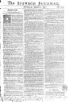 Ipswich Journal Saturday 23 January 1762 Page 1