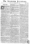Ipswich Journal Saturday 15 January 1763 Page 1