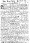 Ipswich Journal Saturday 11 February 1764 Page 1