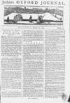 Oxford Journal Saturday 12 January 1754 Page 1