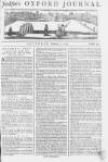 Oxford Journal Saturday 02 February 1754 Page 1