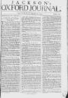Oxford Journal Saturday 20 September 1755 Page 1