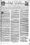 Oxford Journal Saturday 02 September 1758 Page 1