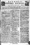 Oxford Journal Saturday 21 March 1761 Page 1