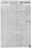 Lloyd's Weekly Newspaper Sunday 03 January 1864 Page 1
