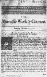 Newcastle Courant Sat 02 Dec 1721 Page 1