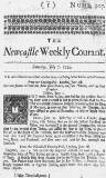 Newcastle Courant Sat 07 Jul 1722 Page 1