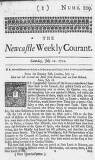 Newcastle Courant Sat 21 Jul 1722 Page 1