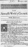 Newcastle Courant Sat 28 Jul 1722 Page 1
