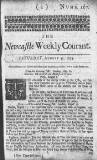 Newcastle Courant Sat 31 Aug 1723 Page 1