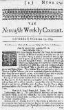 Newcastle Courant Sat 19 Oct 1723 Page 1