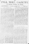 Pall Mall Gazette Thursday 01 November 1883 Page 1
