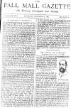 Pall Mall Gazette Thursday 12 November 1885 Page 1