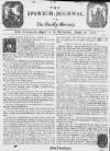 Ipswich Journal Sat 12 Aug 1727 Page 1