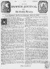 Ipswich Journal Sat 03 Aug 1728 Page 1