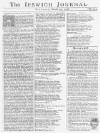 Ipswich Journal Saturday 20 March 1756 Page 1