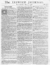 Ipswich Journal Saturday 05 June 1756 Page 1