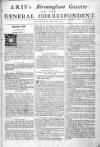 Aris's Birmingham Gazette Mon 29 Mar 1742 Page 1