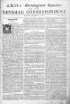 Aris's Birmingham Gazette Mon 12 Apr 1742 Page 1