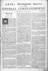 Aris's Birmingham Gazette Mon 26 Apr 1742 Page 1