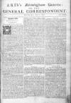 Aris's Birmingham Gazette Mon 21 Jun 1742 Page 1