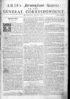 Aris's Birmingham Gazette Mon 28 Jun 1742 Page 1