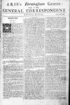 Aris's Birmingham Gazette Mon 26 Jul 1742 Page 1