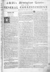 Aris's Birmingham Gazette Mon 30 Aug 1742 Page 1