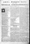 Aris's Birmingham Gazette Mon 13 Sep 1742 Page 1
