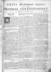 Aris's Birmingham Gazette Mon 15 Nov 1742 Page 1