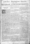 Aris's Birmingham Gazette Mon 27 Dec 1742 Page 1