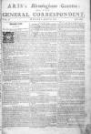 Aris's Birmingham Gazette Mon 17 Jan 1743 Page 1