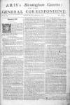 Aris's Birmingham Gazette Mon 24 Jan 1743 Page 1